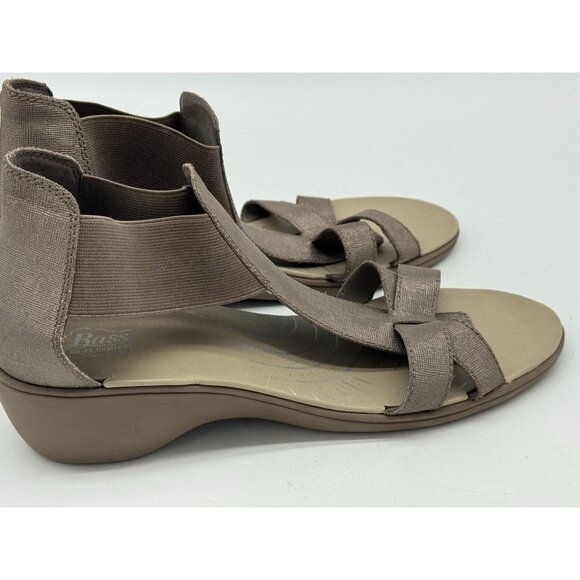 Bass Go-To Comfort Women Sandals Size 10M Taupe Open Toe Party Casual Block Heel - Picture 9 of 14